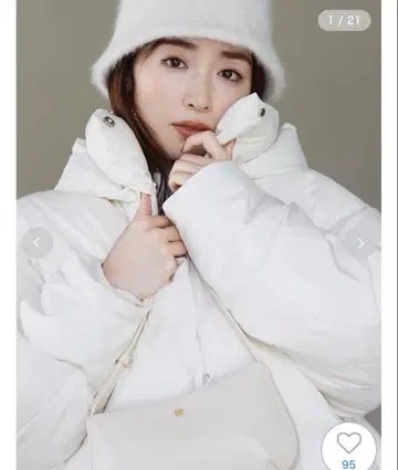 SNIDEL 2way 숏 다운 아이보리 스나이델