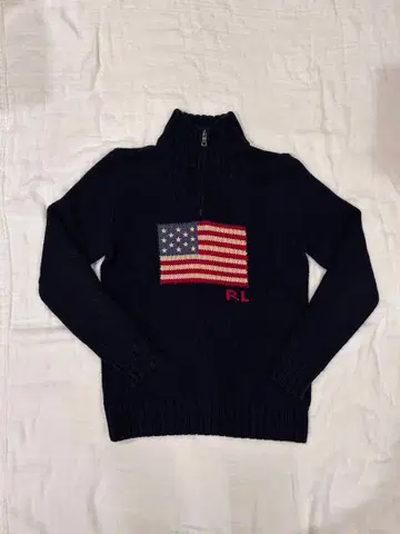 폴로 랄프로렌 성조기 프론트 하프 지퍼
