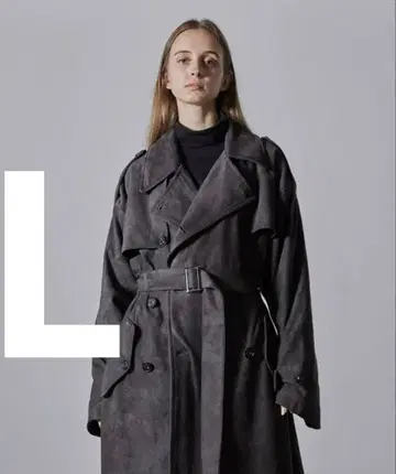 CLEL 더블 테크페 트렌치코트 차콜 그레이