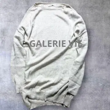 갤러리 비 고급 울 루즈핏 릴랙스 보트넥 풀오버 그레이