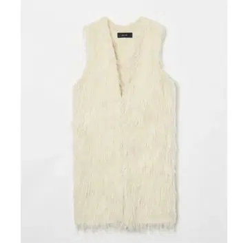 택 포함 새상품 allureville 아이보리 퍼 베스트