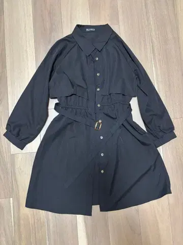 블랙 셔츠 원피스 L