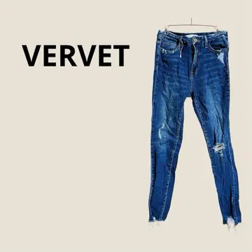 VERVET 데미지 스키니 데님