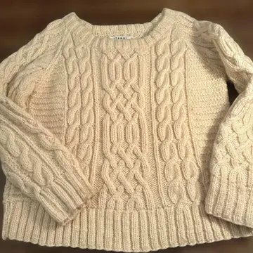 TANG! 아란 니트 케이블 니트 피셔맨 니트 스웨터