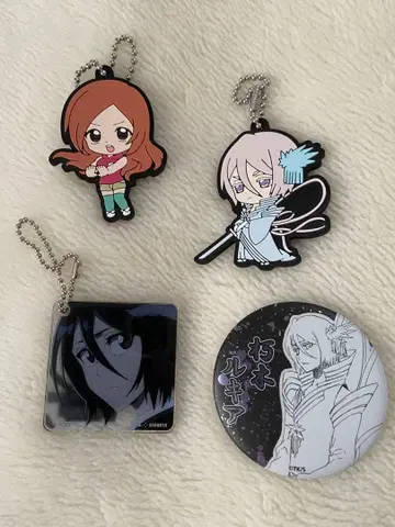 BLEACH 쿠치키 루키아 이노우에 오리히메 키링 캔뱃지