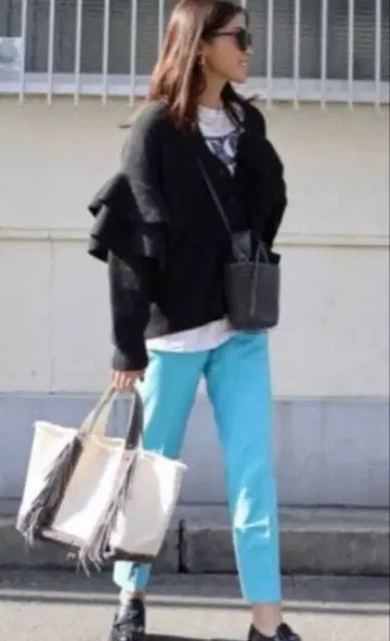 드로어 팬츠 터콰이즈 34 울