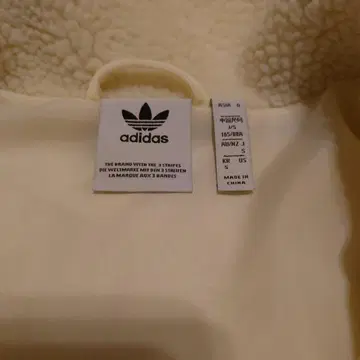 adidas 플리스 자켓 S 사이즈 아이보리/브라운