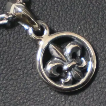 원형 프레임 백합 문장 유럽 전통 부적 목걸이 펜던트