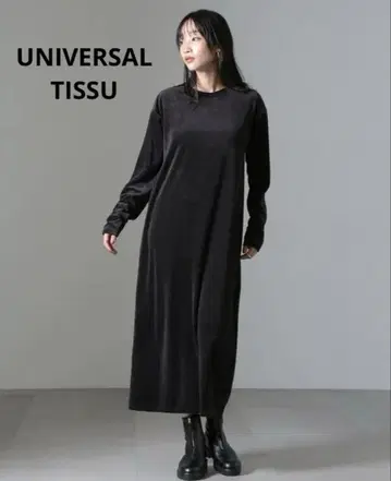 [ UNIVERSALTISSU ] 유니버셜 티슈 벨로아 원피스 블랙