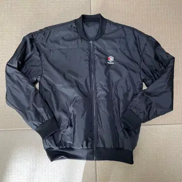 리복 리버서블 블랙 나일론 자켓 지퍼 포함