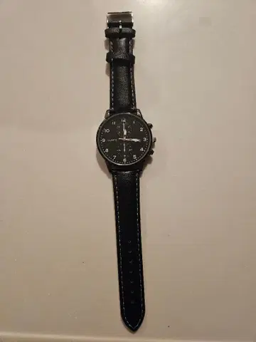 쿼츠 손목시계 블랙 가죽