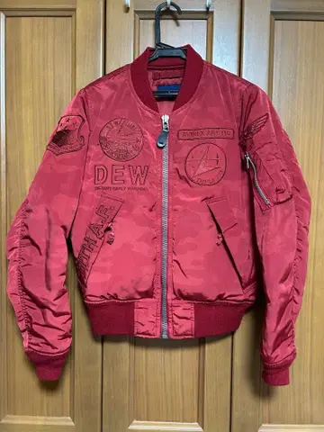 AVIREX 빨간색 카모플라쥬 MA-1 S 사이즈