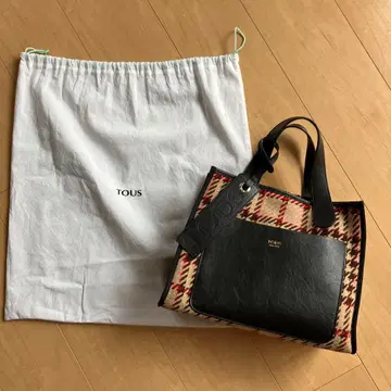 TOUS 리버서블 핸드백 수납 가방 포함 퍼 체크