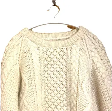 아란 니트 스웨터 피셔맨 스웨터 아이보리 케이블 짜임 남녀 공용