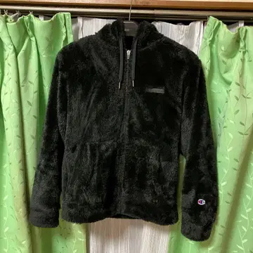 Champion 플리스 후드티 자켓 블랙