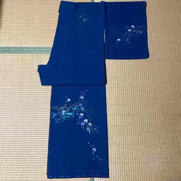 기모노 이중 기모노 테가키 타케사사 우메 노우콘 하나가라 워셔블 기모노