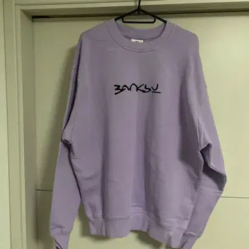 뱅크시 퍼플 맨투맨 L 사이즈