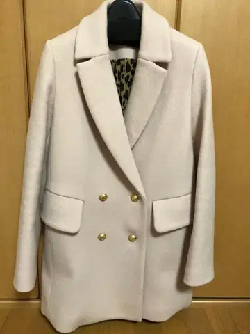 새상품급 GREED 슈퍼 멜톤 코트 S 핑크 베이지