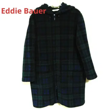 Eddie Bauer 화이트 택 블랙워치 패턴 후드 부착 프리 스코트