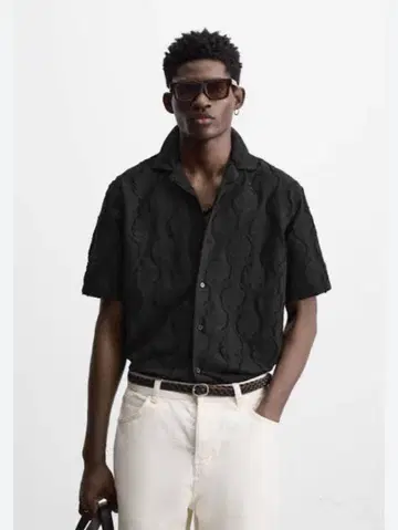 자라 텍스처 크로셰 셔츠