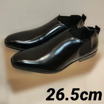 새상품 26.5cm 남성용 사이드 고어 슬립온 슈즈 블랙 비즈니스