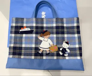 파밀리아 토트백 파밀리아쇼 가을 타탄 체크 레슨백