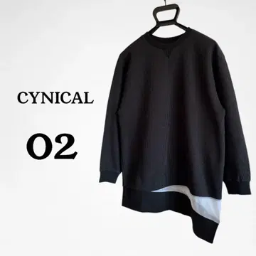 CYNICAL 트레이닝복 롱T 와플 비대칭 블랙