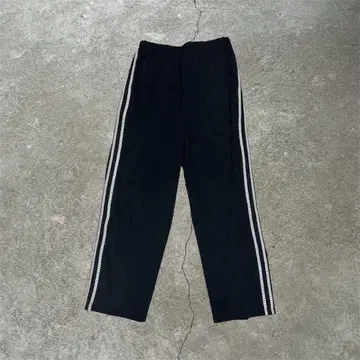 NIKO AND 블랙 와이드 팬츠 사이드 스트라이프
