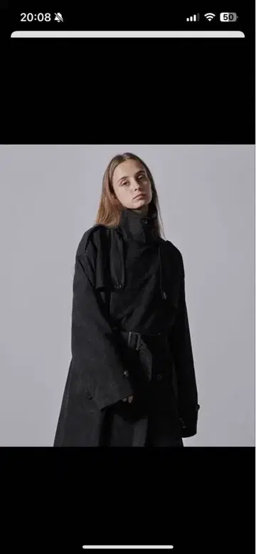 CLEL 더블 테크페 트렌치코트 블랙