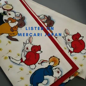 반폭 오비 토끼의 댄스 면 100% 미사용 코튼 4m 레트로