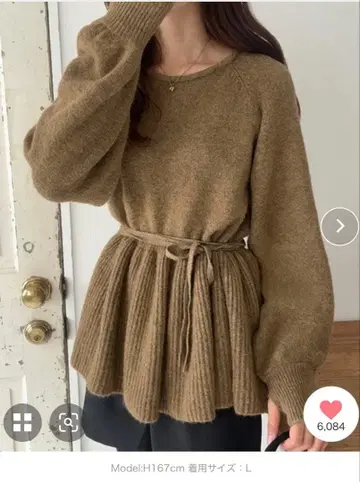 미사용 새상품 택 포함 LAUIR 플럼 긴팔 니트 스웨터 브라운