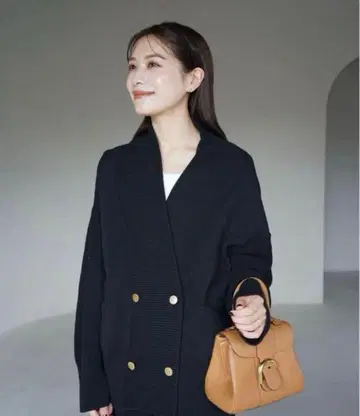 laubeblanc 더블 브레스티드 니트 가디건