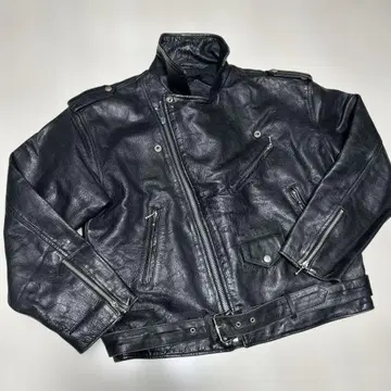블랙 가죽 라이더 자켓 더블 XL