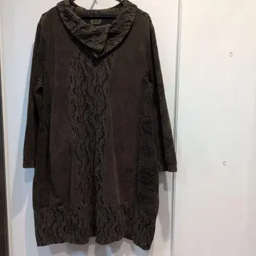 [유민] 브라운 긴팔 코듀로이 원피스