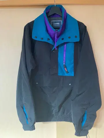 시에라 스포츠 나일론 자켓 블랙/파랑/보라색 하프 지퍼