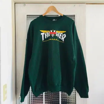 [ THRASHER ] 새상품 미사용 맨투맨 그린 XL