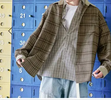 료타 절개 체크 셔츠 BIG 니코앤드