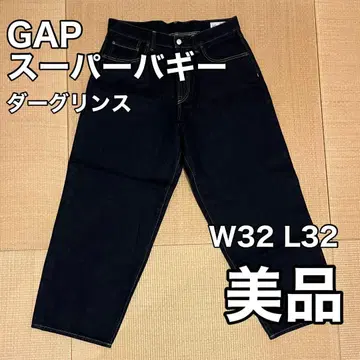 [ 새상품급 ] GAP 슈퍼 배기 데님 다크 린스 W32 L32