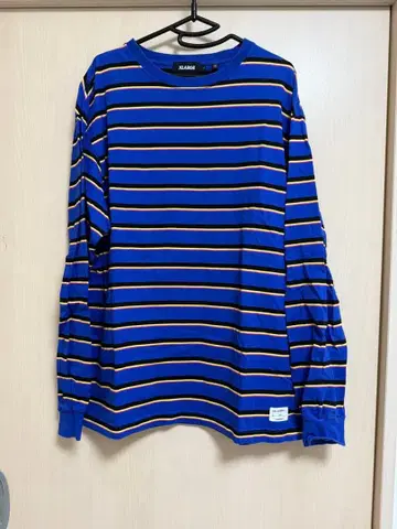 XLARGE 파랑과 검정 스트라이프 M 사이즈 긴팔 셔츠