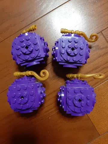 LEGO 보라색 악마의 열매 블록 부품 4개 세트
