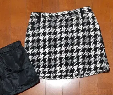 JUN&ROPE' 새상품급 골프 스커트 모 100% 체크 이너 안감 포함