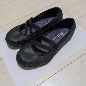 SKECHERS 플랫 스트랩 슈즈 블랙 24.5cm