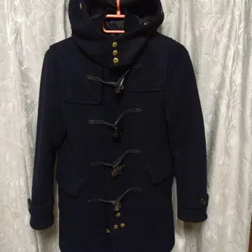 네이비 더플 코트 후드 부착