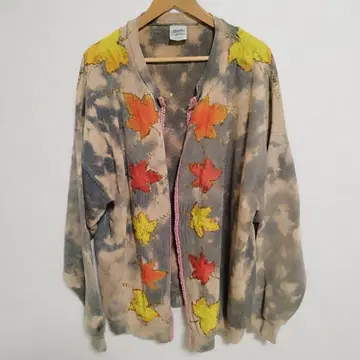 XXL 사이즈 빈티지 맨투맨 가디건 단풍 타이다이