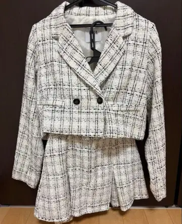 GYDA 제이 트위드 셋업 트위드 자켓 스커트