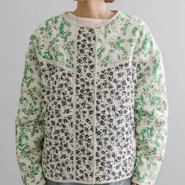 미스틱 꽃무늬 퀼팅 자켓