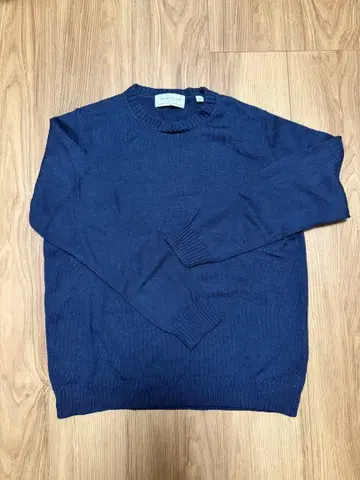 울 100% 네이비 크루넥 스웨터 니트 투모로우랜드