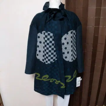 제니 다운 숄더 하오리 코트 (블루 그레이 짙은 녹색)