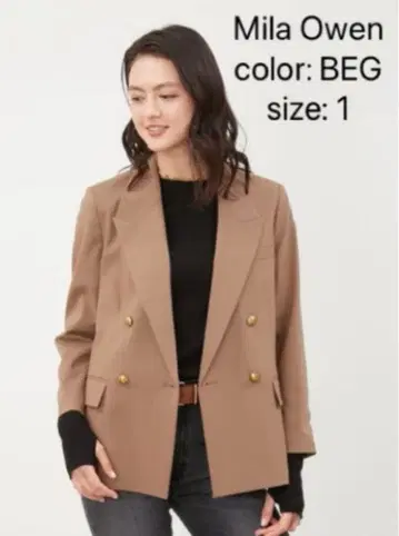 새상품급! Mila Owen 베이지 더블 브레스트 자켓 사이즈 1