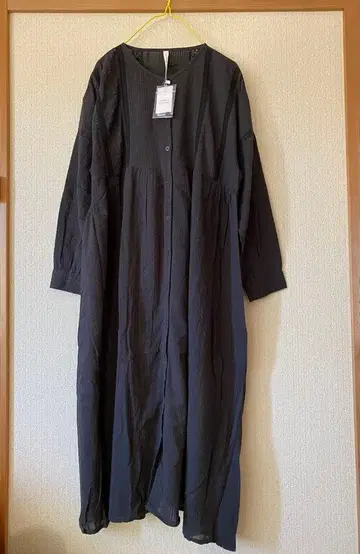 새상품 클라우드 나인 긴팔 코튼 셔츠 원피스 루즈핏 원피스 블랙 면